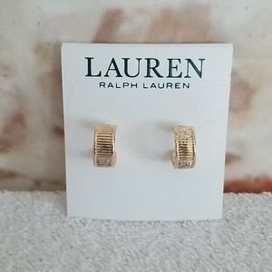 New Ralph Lauren Textured Hoop Earrings